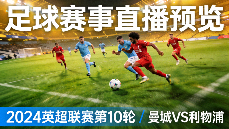足球赛事直播预览图 - 球员在绿茵场上激烈拼抢